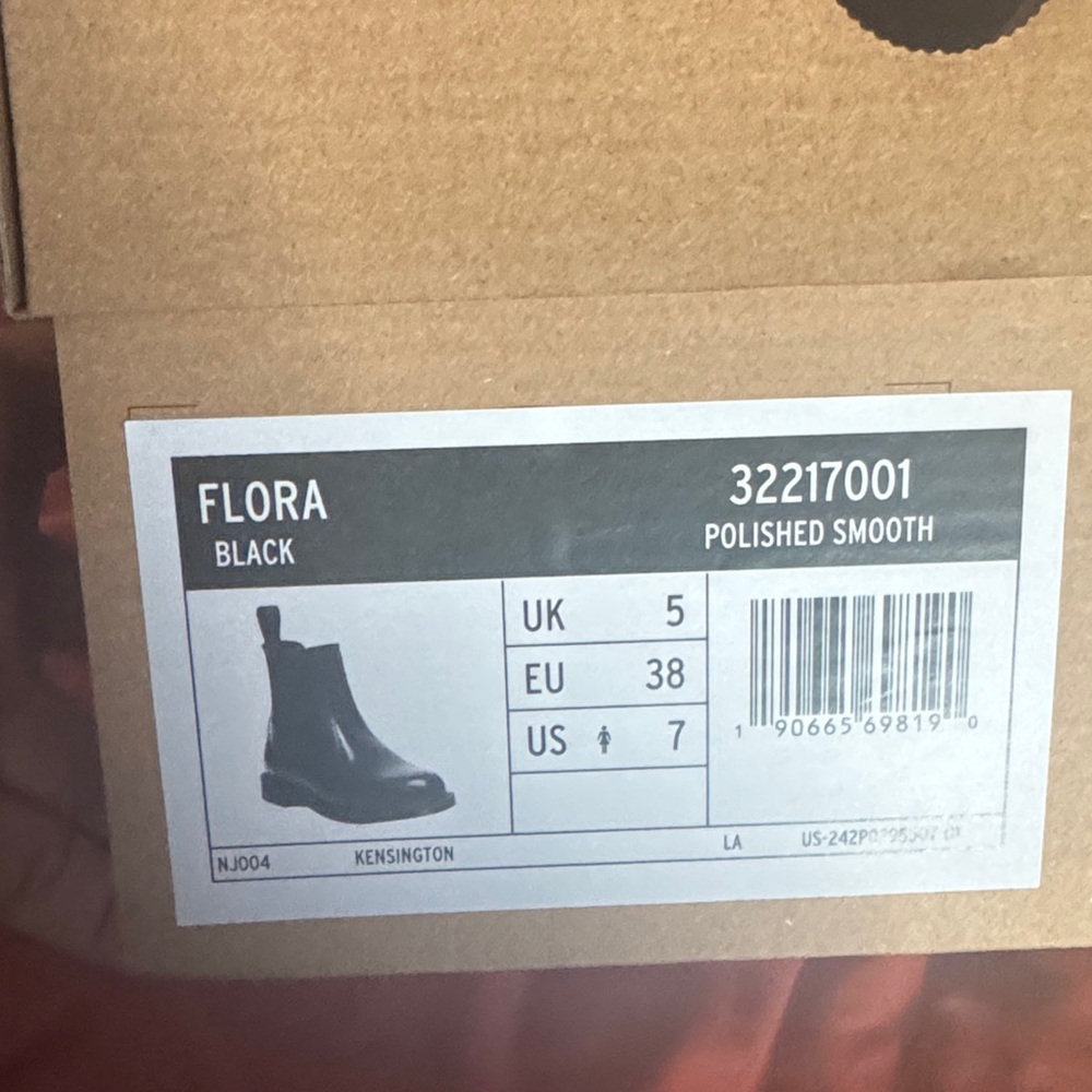 Dr. Martens Black Flora Combat Boots